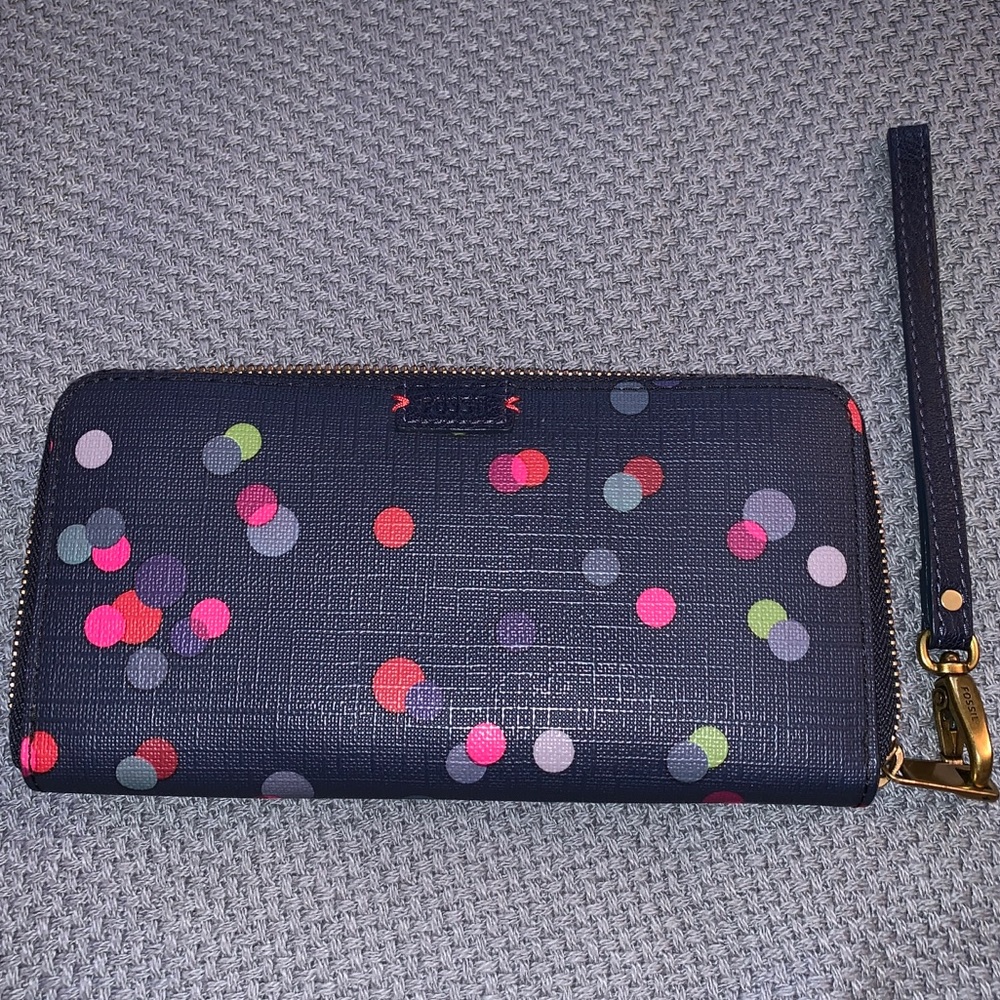 Fossil Emma Leather Zip Clutch Wallet